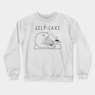 Funny Frog Self Care yoga Crewneck Sweatshirt